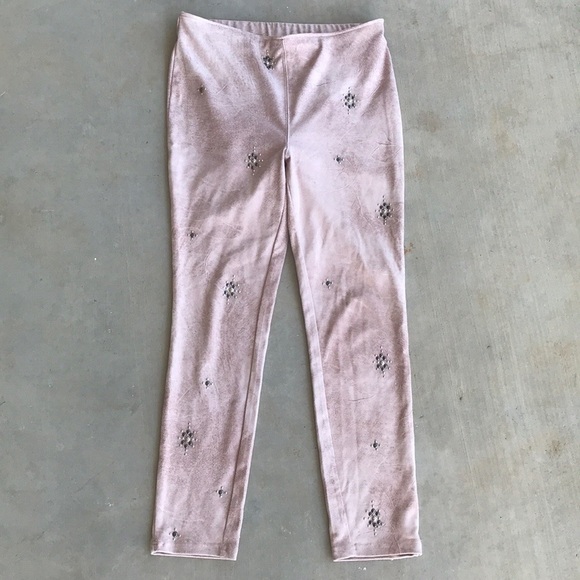 Free People Blush Pink Vegan Suede Studded Pants - Picture 4 of 7